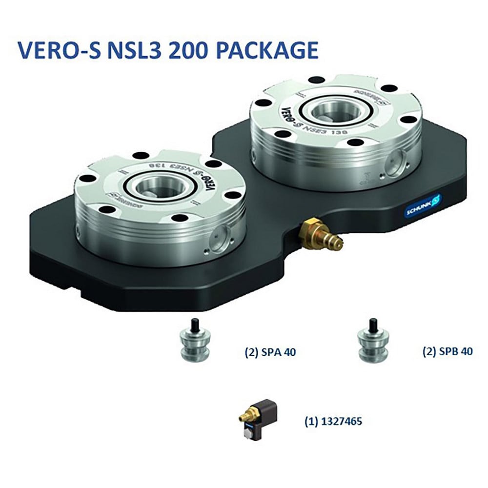 CNC Quick-Change Clamping Modules, Actuation Type: Pneumatic , Number of Module Centers: 2 , Indexing: No , Unlocking Pressure (lbf/sq in): 87.02  MPN:1572481