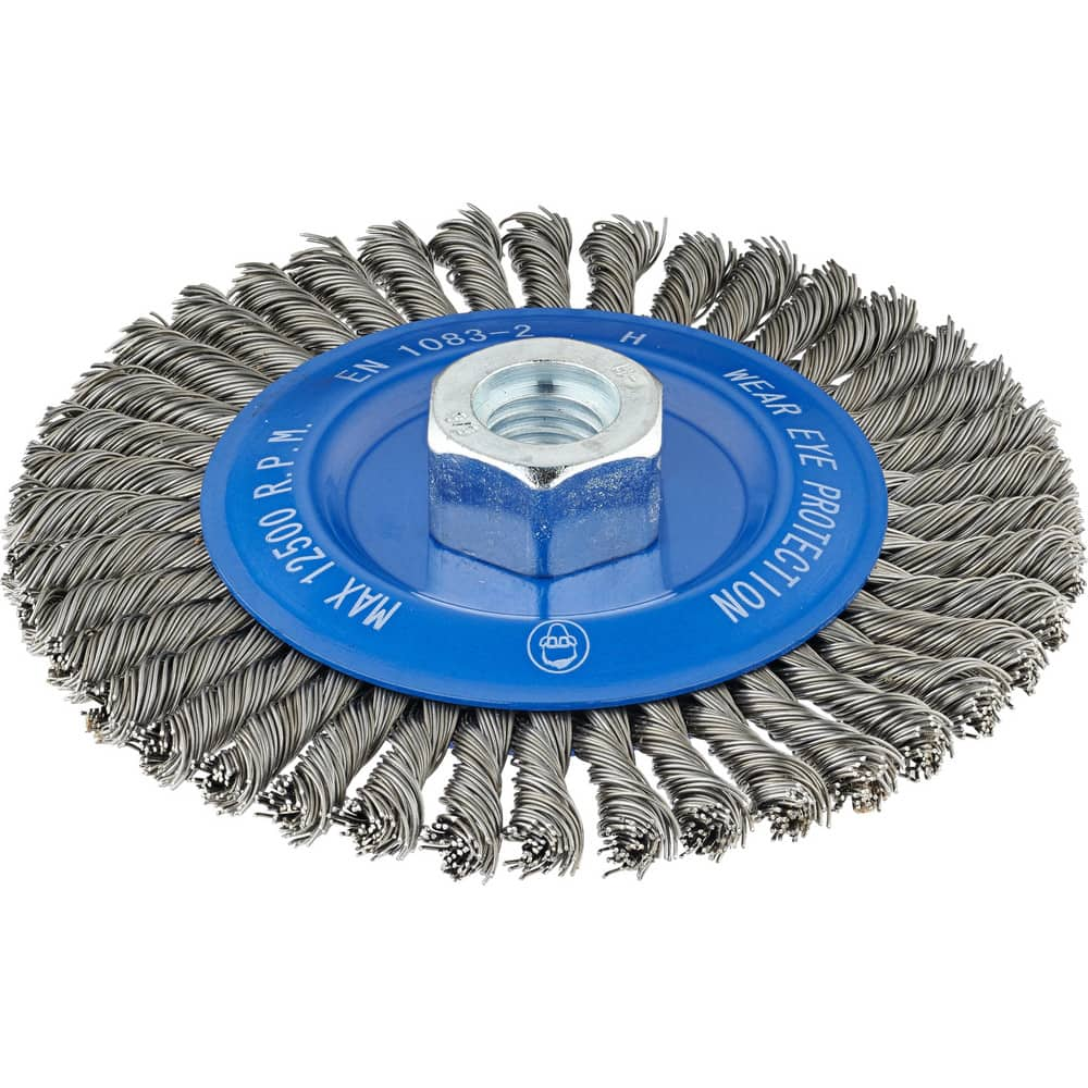 Wheel Brushes, Mount Type: Threaded , Wire Type: Crimped , Outside Diameter (Inch): 4 , Face Width (Inch): 1/2 , Arbor Hole Size: 5/8 in, 1/2 in  MPN:70300