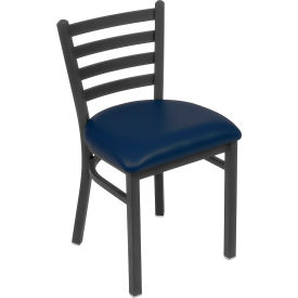 Vinyl Upholstered Restaurant Chair With Ladder Back - Blue - Pkg Qty 2 139BK-007