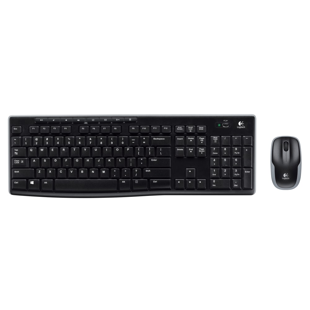 Logitech MK270 Wireless Straight Full-Size Keyboard & Mouse, Black (Min Order Qty 3) MPN:920-004536