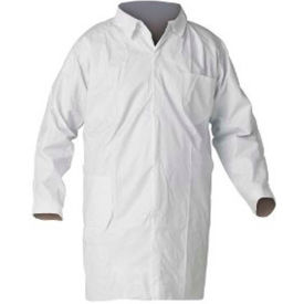 KeyGuard® Lab Coat No Pockets Open Wrists Snap Front Single Collar White XL 30/Case LC0-WO-KG-XL