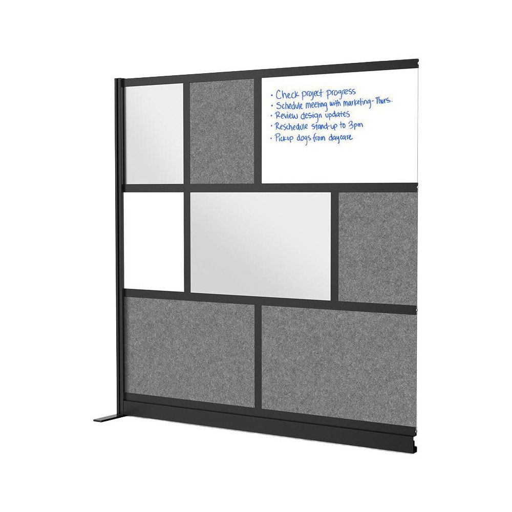 Office Cubicle Partitions, Office Cubicle Partition Type: Modular Wall Room Divider , Color: Black, Gray, White, Frosted , Material: Aluminum  MPN:MW-7070-XWCGB