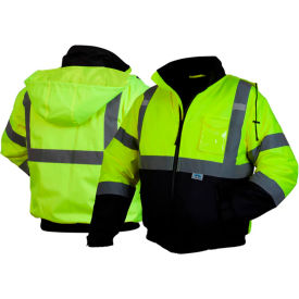 Pyramex® RJ32 Hi-Vis Waterproof Bomber Jacket Type R ANSI Class 3 5XL Lime RJ3210X5