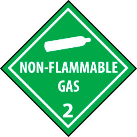 NMC™ Dot Non Flammable Gas 2 Placard Sign Pressure Sensitive Vinyl DL6P