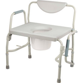 Drive Medical Deluxe Bariatric Drop-Arm Commode Assembled 1000 lb. Weight Capacity 11135-1