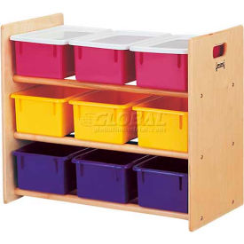 Jonti-Craft® 9 Tray Storage Rack With Colored Trays 28-1/2