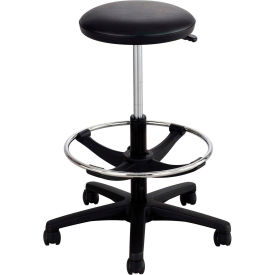 Safco® Extended-Height Lab Stool with Foot Ring - Black Vinyl 3436BL