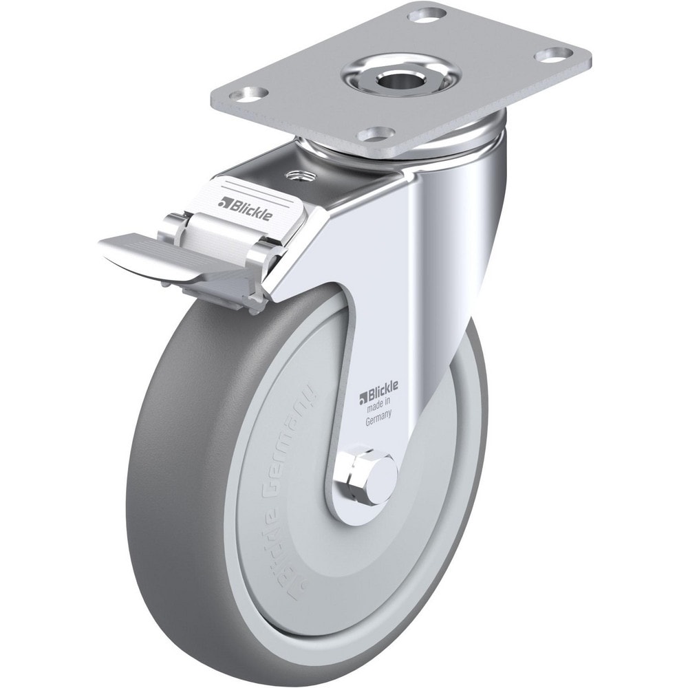 Top Plate Casters, Mount Type: Plate , Number of Wheels: 1.000 , Wheel Diameter (Inch): 5 , Wheel Material: Rubber , Wheel Width (Inch): 1-1/4  MPN:910432