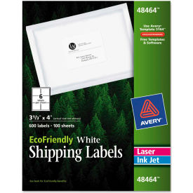 Avery® EcoFriendly Labels 3-1/3 x 4 White 600/Pack 48464