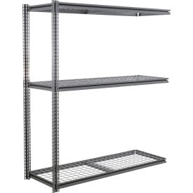 GoVets 3 Shelf Extra Heavy Duty Boltless Shelving Z Beam Add On 96Wx24Dx96H Wire Deck 52819B31