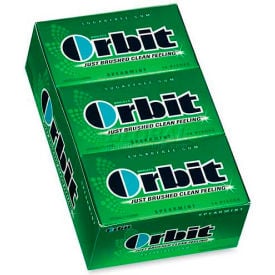 Wrigley® Orbit Chewing Gum Spearmint 14 Pieces/Pack 12/Box MRS11484