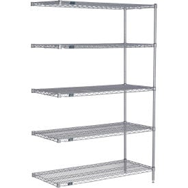 Nexel® 5 Shelf Nexelate® Silver Epoxy Wire Shelving Unit Add On 30