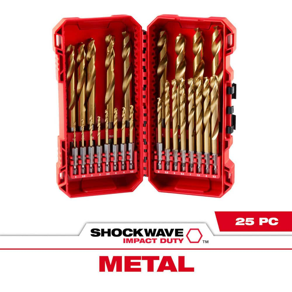 Drill Bit Sets, Drill Bit Set Type: Hex Shank Drill Bits , Tool Material: Titanium , Shank Type: Hex, Straight , Coating/Finish: (TiN) , Point Type: Standard MPN:48-89-4861