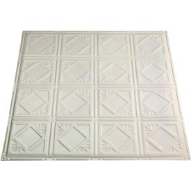 Great Lakes Tin Ludington 2' X 2' Nail-up Tin Ceiling Tile in Antique White - T57-02 T57-02