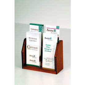 Countertop 4 Pocket Brochure Display - Mahogany LT-4MH