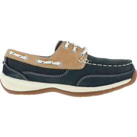 Rockport® RK670 Women's Sailing Club 3 Eye Tie Boat Shoe Navy Blue & Tan Size 7 M RK670-M-7