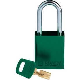 Brady® ALU-GRN-38ST-KD Brady SafeKey Lockout Padlock Aluminum 1.5