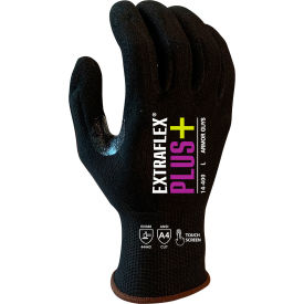 ExtraFlex Plus® Cut Resistant Gloves Nano Foam Nitrile Coated ANSI A4 XS Black 12 Pairs 14-400-XS