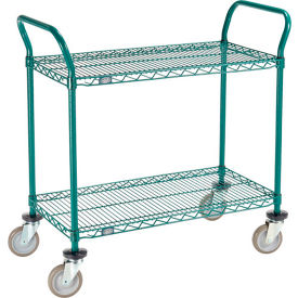 Nexel® Utility Cart 2 Shelf Poly-Green® 36