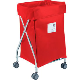 R&B Wire Products Wide Collapsible Hamper Steel Red Vinyl Bag 655RD