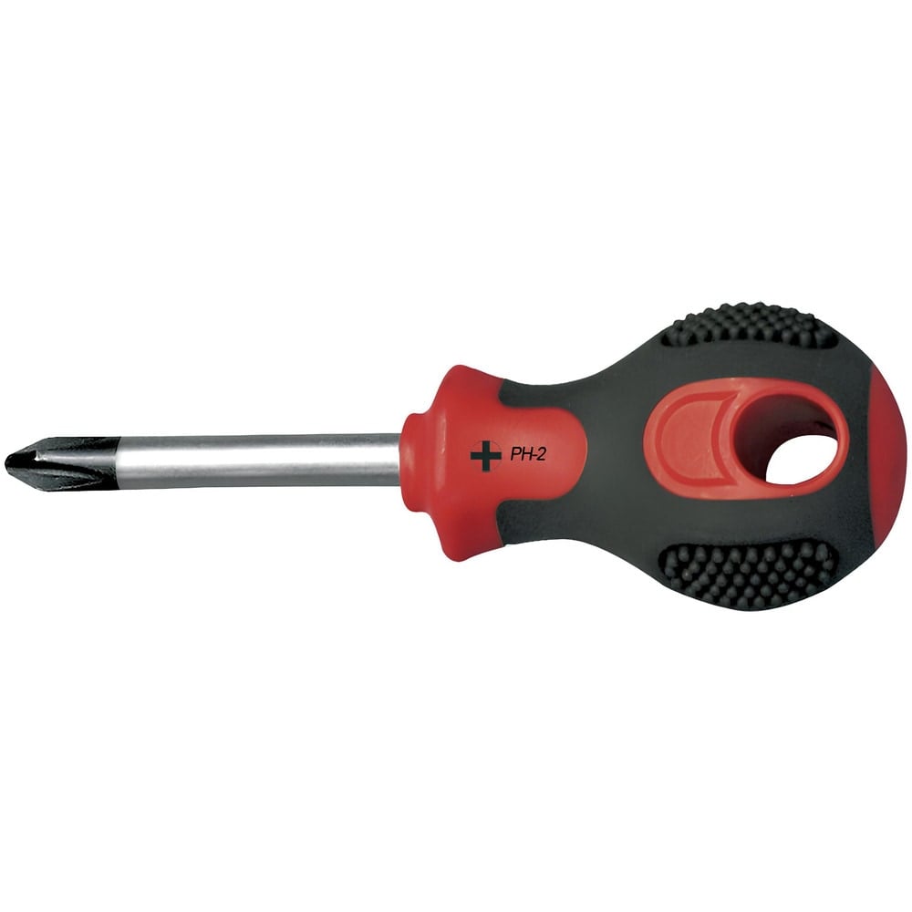 Phillips Screwdrivers, Overall Length (mm): 85.0000 , Handle Type: Comfort Grip, Ergonomic, Non-Slip Grip , Phillips Point Size: #2 , Handle Color: Black  MPN:66526