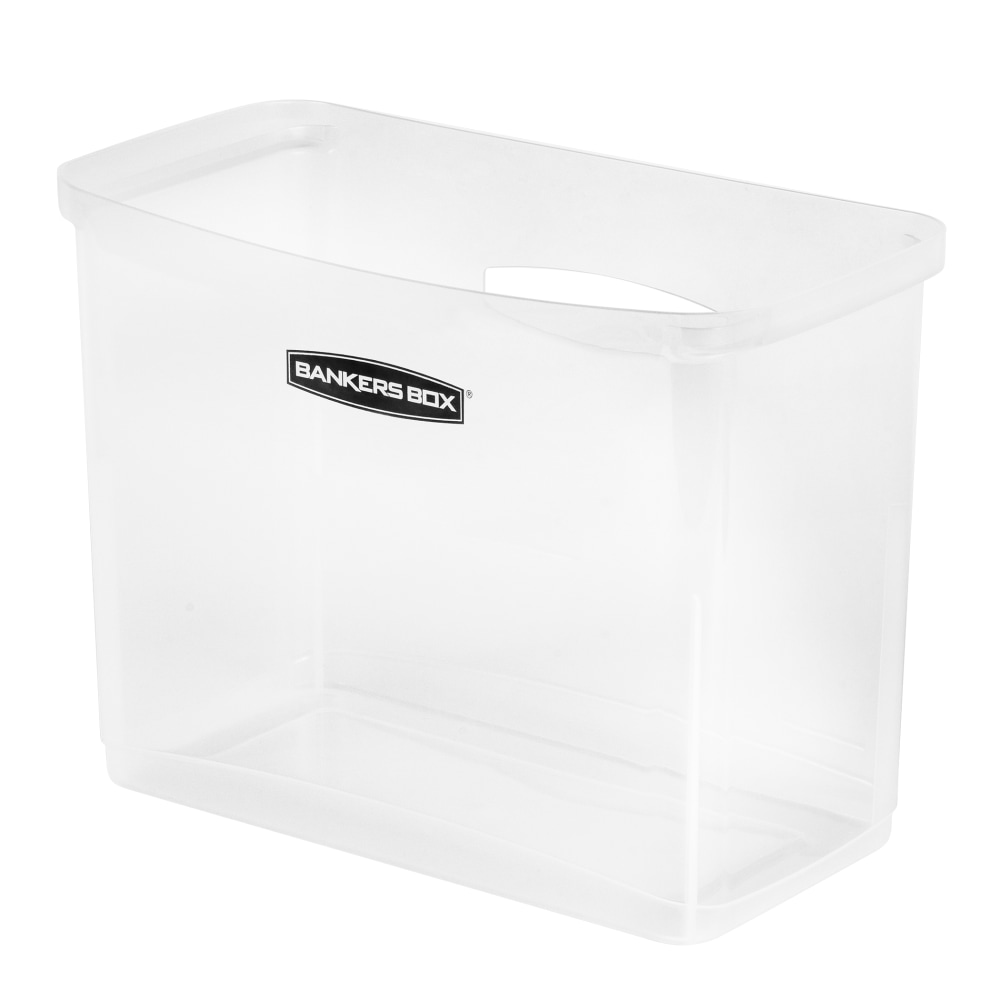 Bankers Box Portable Open Desktop File Box with Side Handles, 1 Each - Desktop - Hanging Rail, Handle, Durable - Clear - Polypropylene - 1 Each (Min Order Qty 2) MPN:0086401