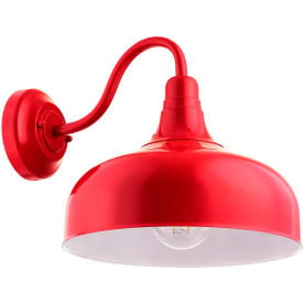 Sunlite 46069-SU FIX/GN/E26/RED Outdoor Gooseneck Wall Mount Fixture Med Base 120V Wet Location - Pkg Qty 2 46069-SU