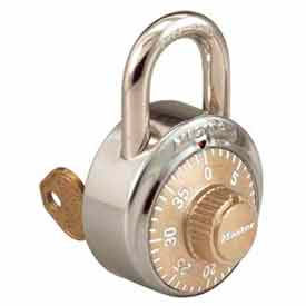 Master Lock® No. 1525GLD General Security Combo Padlock - Key Control - Gold dial 5GLD152