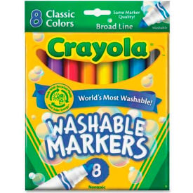 Crayola® Washable Markers Conical Tip Nontoxic Assorted 8/Set 587808