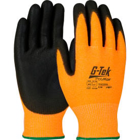 Zone Defense™ Orange HPPE Shell Cut Resistant Gloves Black Poly Palm Coat Small - Pkg Qty 12 703COPB/S