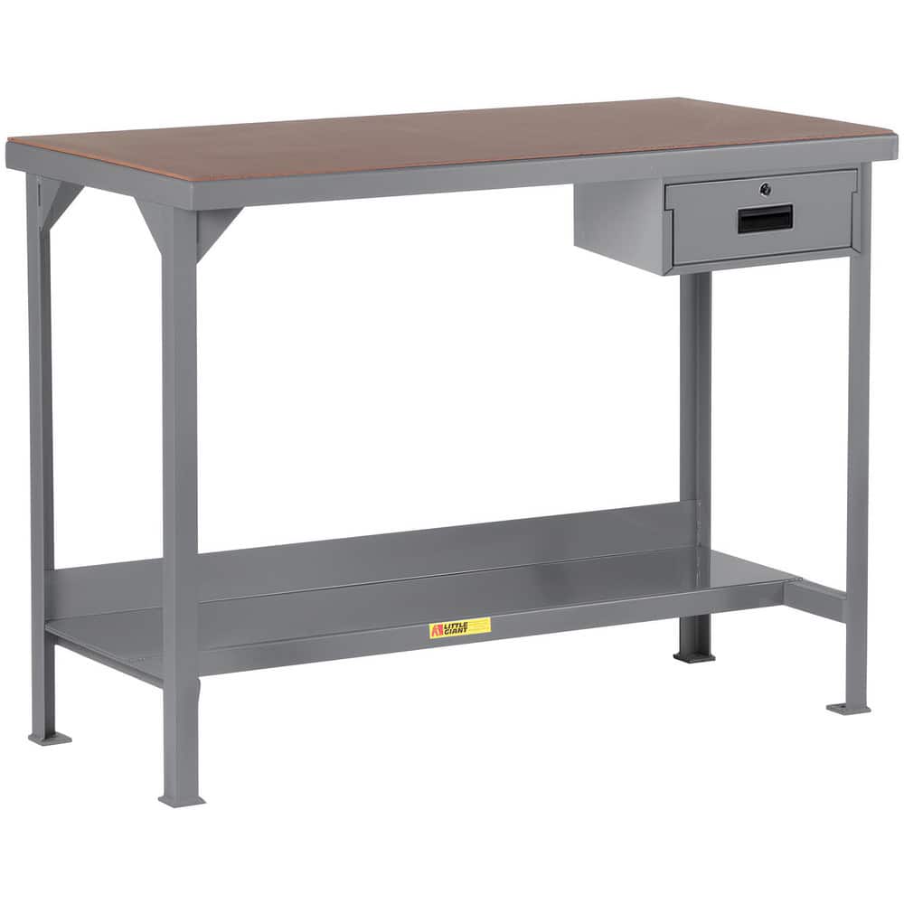 Stationary Work Benches, Tables, Bench Style: Heavy-Duty Use Workbench , Edge Type: Square , Leg Style: Fixed with Pre-Drill Holes for Anchoring  MPN:WSH2-3684-36-DR