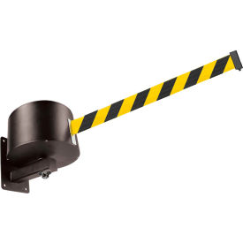 WallPro 750 Wall Mount Retractable Belt Barrier Black Case W/55' Black/Yellow Belt WP750-YB550