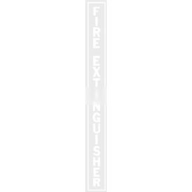 Vertical Decal Fire Extinguisher Lettering On Clear Film White LDVWFE