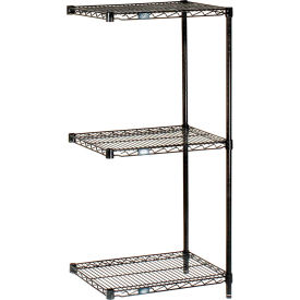 Nexel® 3 Shelf Black Epoxy Wire Shelving Unit Add On 24