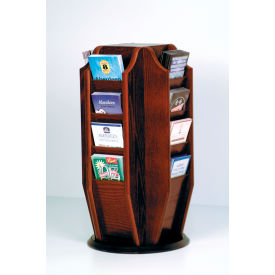 Countertop 16 Brochure Rotary Display - Mahogany BR16-TTMH