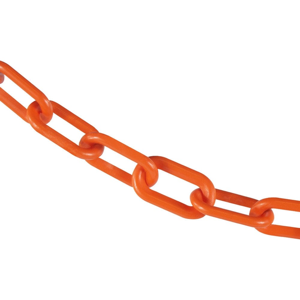 Barrier Rope & Chain, Type: Barrier Chain , Snap End Material: None , Hook Fitting Material: None , Color: Safety Orange , Link Type: Straight Link  MPN:50012-10