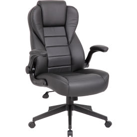 Boss Executive High Back Leatherplus Flip Arm Chair B8551-BK