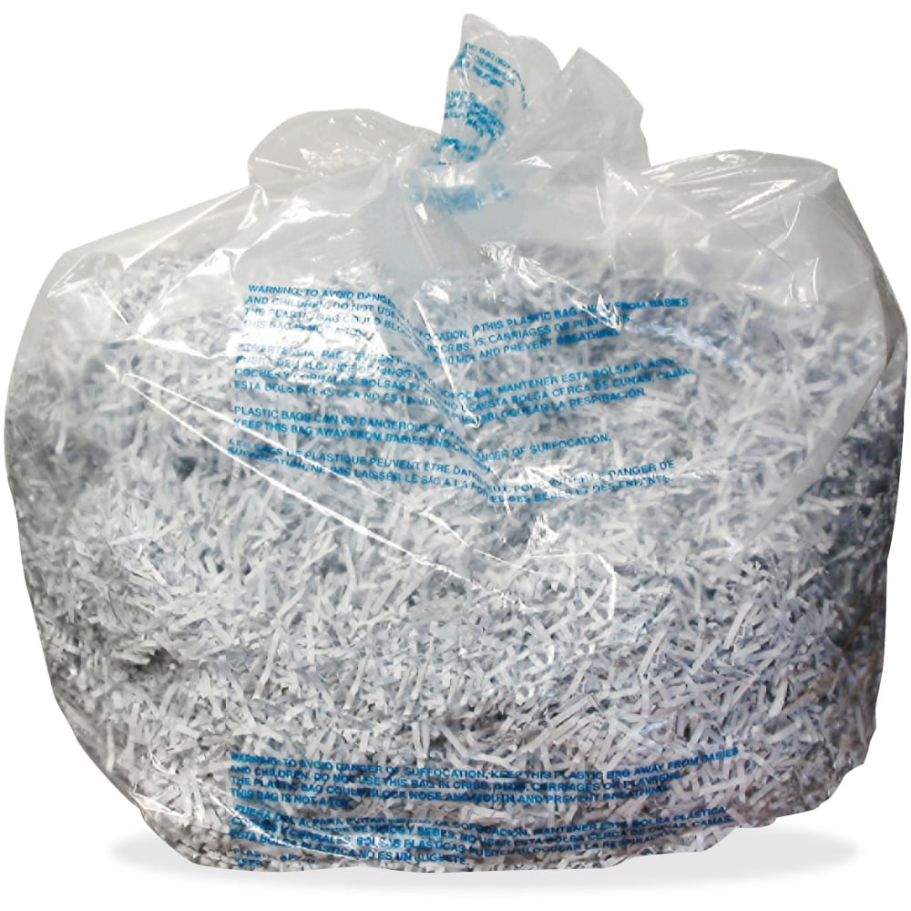 GBC Shredder Bags - For Large Office Shredders - 30 gal - 3.9in Height x 4in Width x 10.3in Depth - 25/Box - Plastic - Clear (Min Order Qty 2) MPN:1765015