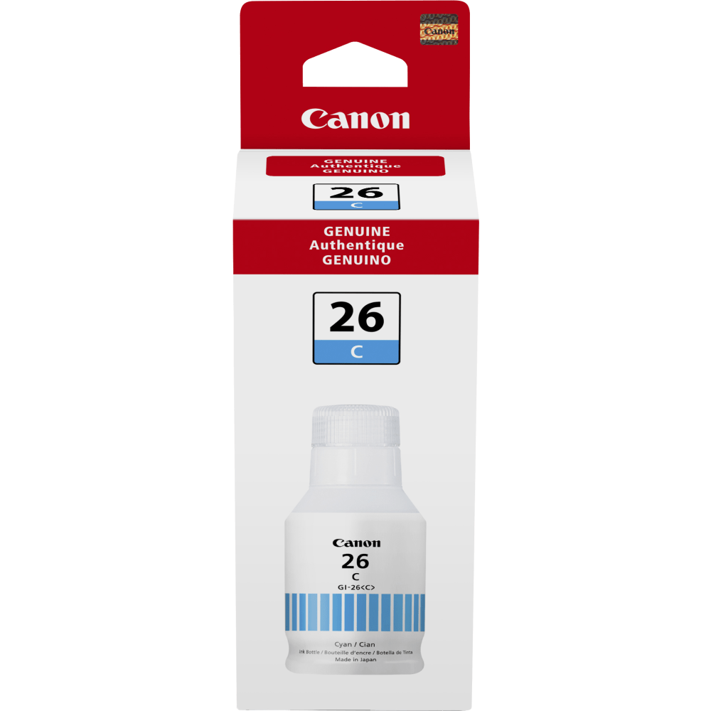 Canon GI-26 Cyan High-Yield Ink Bottle (Min Order Qty 2) MPN:4421C001