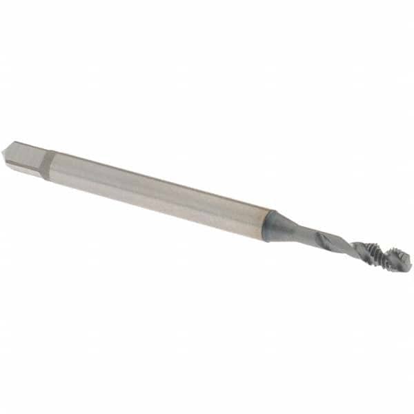 Spiral Flute Tap: M2.5x0.45 Metric Coarse, 2 Flutes, Semi-Bottoming, 6H Class of Fit, Powdered Metal, V Coated MPN:1650003908