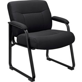 Interion® Big and Tall Waiting Room Chair - Fabric - High Back - Black 532238