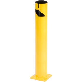 GoVets™ Steel Safety Bollard W/Chain Slots & Removable Cap 5.5