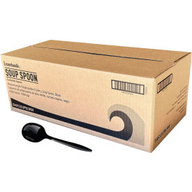 Boardwalk® Mediumweight Soup Spoons Polypropylene Black 1000/Carton BWKSOUPBLMW