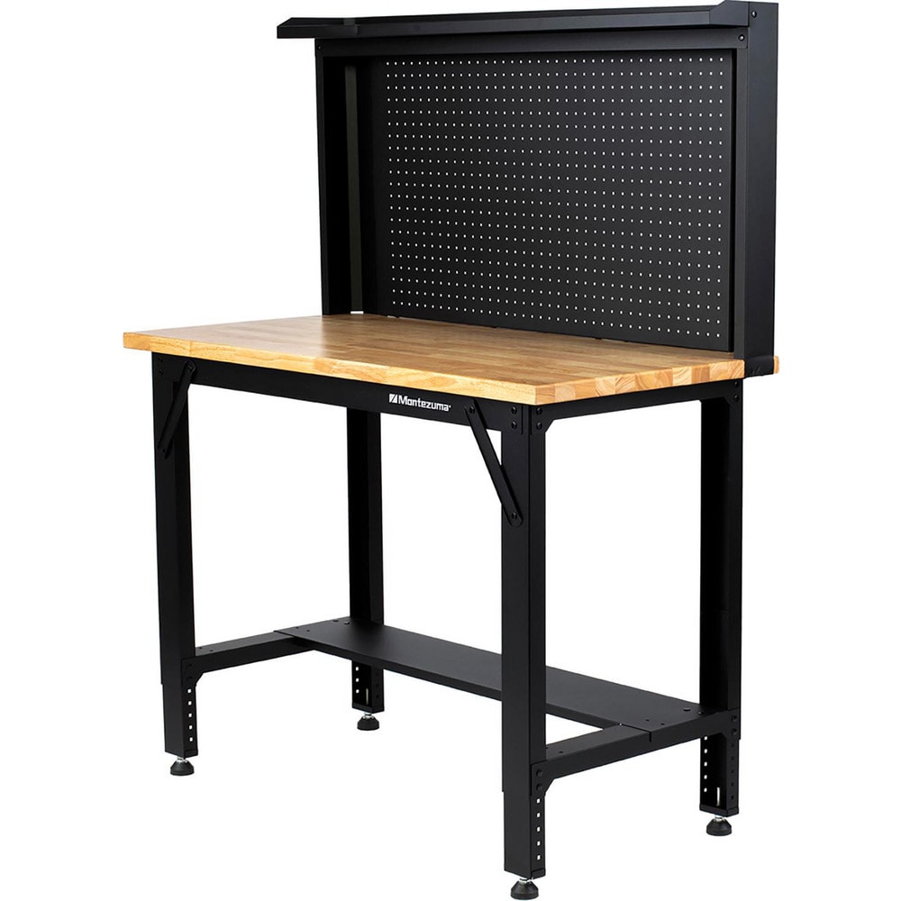 Stationary Work Benches, Tables, Bench Style: Work Bench , Edge Type: Square , Leg Style: Adjustable Height , Depth (Inch): 24in , Color: Black  MPN:MWB482454B