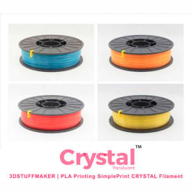 3D Stuffmaker PLA 3D Printer Crystal Filament 1.75mm 0.75 kg Blue PLA175-TRANS-BLUE