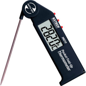 Extech 39272 Pocket Fold Up Thermometer W/Adjustable Probe Black 4.5