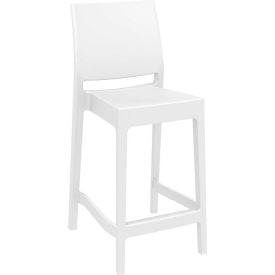 Siesta Maya Resin Bar Stool White - Pkg Qty 2 ISP099-WHI