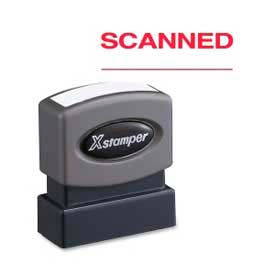 Xstamper® Pre-Inked Message Stamp SCANNED 1-5/8