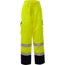 GSS Safety 6803 Class E Premium Waterproof Rain Pants Lime with Black Bottom 4XL/5XL 6803-4XL/5XL