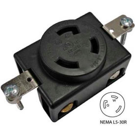 Conntek 80611 30A 3-Prong Locking Single Flush Receptacle w/ NEMA L5-30R Female End 2 Pole-3 Wire 80611